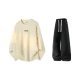 Ecru + Black Jeans Fleece-Lined  
Экрю + Черный Джинсы с Флисовой Подкладкой