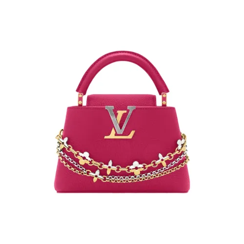 LOUIS VUITTON Capucines Логотип Сумка Мини Женская Розовая Красная