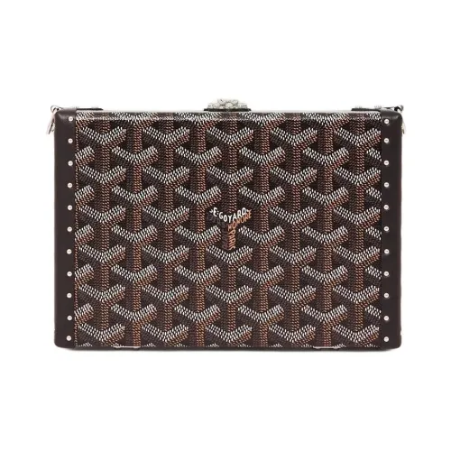 GOYARD Goyardin Холст And Serbon Телячья кожа Коробка Сумка Сумка через плечо Сумка на плечо Унисекс Черный