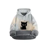 [Тяжелый флисовая подкладка полиэстер-хлопок] Фотиния серый (Tb Cold-Eyed Кошка)