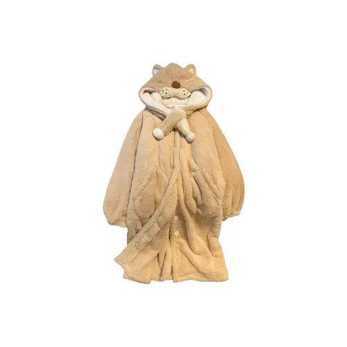 MUQINGQING Little Lion Sleep Lavender Women's Bath Robes