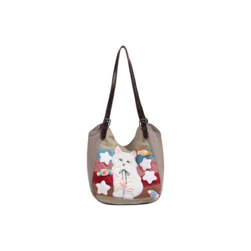 NOMK Холст Сумка через плечо Стандартная Женская Цветовой блок