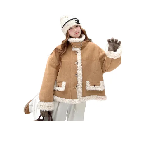 Vintage Cars Бархат Feel Пальто Женские