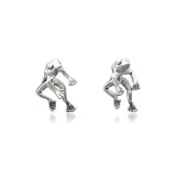 Серьги-гвоздики "Лягушка" [Серебряные]