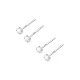 [Серьги с цирконием] Комплект из 2 пар - 0,4 см