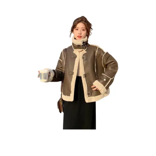 Vintage Cars Бархат Feel Пальто Женские