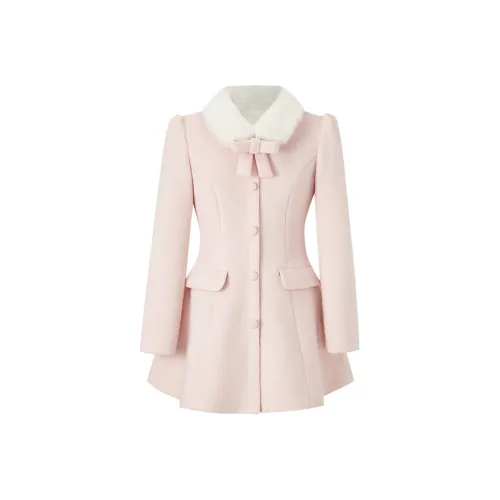 ACAINES Нежно-розовое женское пальто