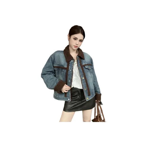 TXGN Синий Женские Джинсовые Куртки