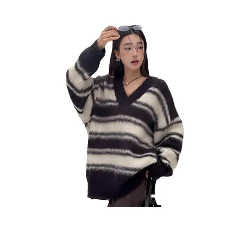 YOUSEKOO Полосатый свитер женский трикотаж