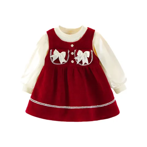 YALU Красный Наборы одежды с флисовой подкладкой для дошкольников комплекты с юбкой