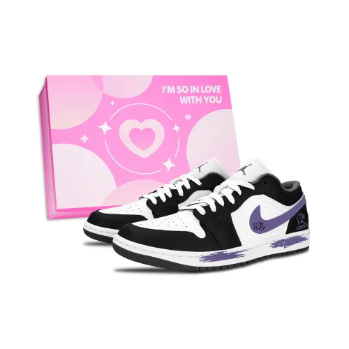 Jordan Air Jordan 1 Magic Purple Secret Аbrasion-resistant Low Top Vintage Basketball Shoes Unisex Black Purple Джордан Эйр Джордан 1 Магия Фиолетовый Секрет Аbrasion-resistant Низкий Топ Винтажные Баскетбольные Кроссовки Унисекс Черный Фиолетовый