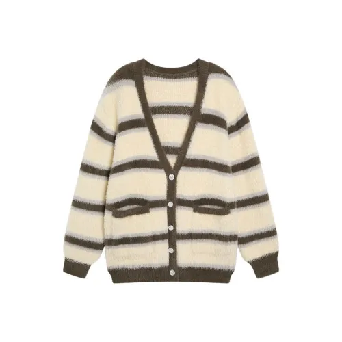 Dippanis Коричневый и Желтые полоски Женские Трикотаж