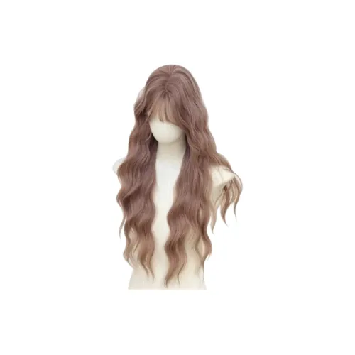 YOSEE Full Голова Перука Молочно-чайный Розовый Кудрявые Волосы Лолита-стиль Повседневный Высокая Температура Пряжа Шерстяной Завиток