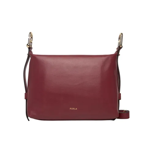 Furla Коровья кожа крупнозернистая текстура плечо сумка маленькая женская бордовый