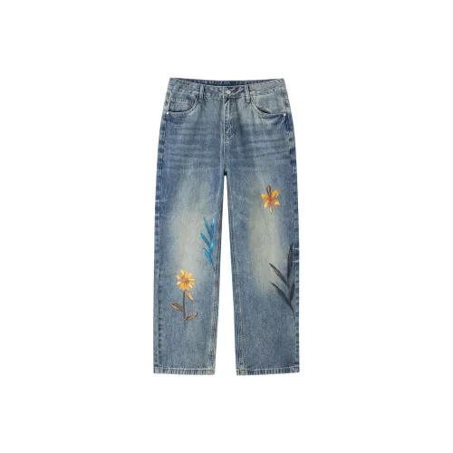 EPTISON Светло-выстиранный цвет, синий, унисекс, джинсы