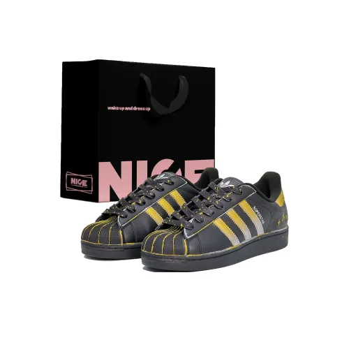 Adidas Originals Superstar 2 Износостойкий и Легкий Низкий Топ Кроссовки для скейтбординга Женские Золотые Серебряные