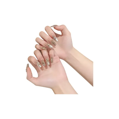 Fanze Бабочка Золотой Swallowing Знак Змеи False Nail Средний LADDER Серебряный Градиентный Coquette