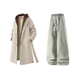 Абрикос + Желтый Грязь Джинсы с Флисовой Подкладкой