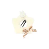 Бежевый плюшевый кролик, заколка для волос со звездами