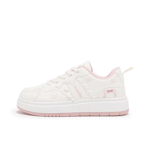 HUANQIU Покрытие Высота Увеличивающие Легкие Низкие Кроссовки для Скейтбординга Женские Бежево-Розовые