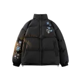 Чёрный хлопковый пуховик