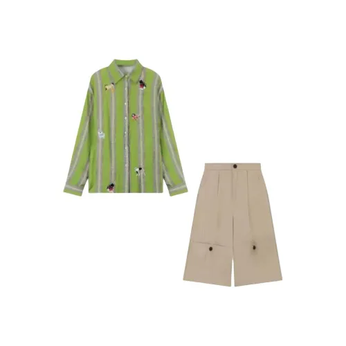 VKXOW Зеленый Женские Повседневные Костюмы