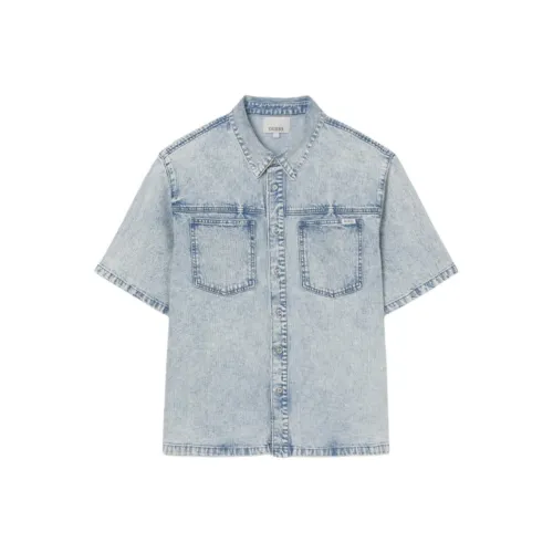 GUESS Светло-синие унисекс рубашки