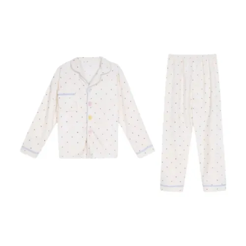 XIAOLIZI Многоцветный Точка Утолщенный Термический Комплект Пижам для Женщин