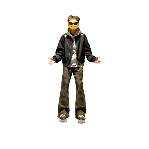 DUATOGE Камуфляж Полу-Эластичный Пояс Мужские Джинсы