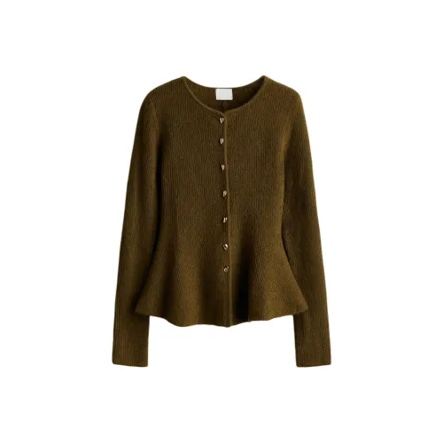 H M Темный хаки зеленый женский трикотаж