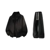 Чёрный + Чёрный Джинсы с Флисовой Подкладкой