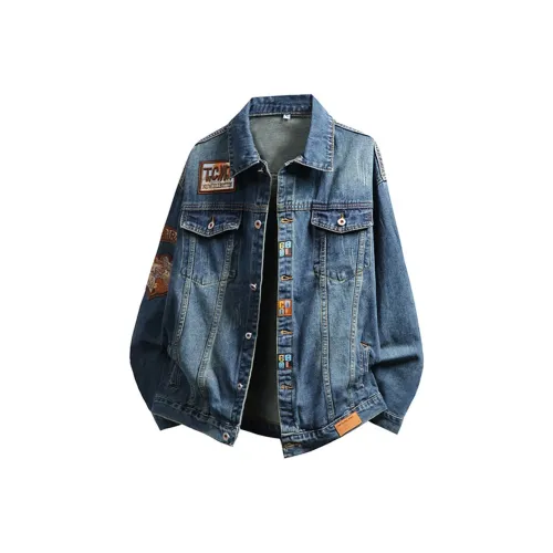 CTIDESTRAW Выстиранный Синий Мужской Джинсовые Куртки