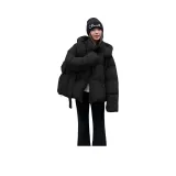 Черный хлопковый пуховик