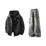 Черный (утеплённый) + синий штаны