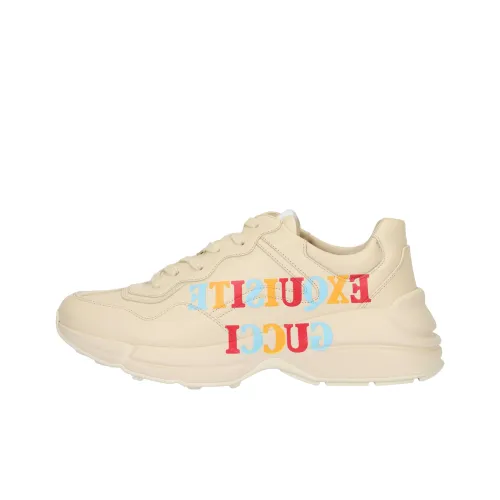 GUCCI Rhyton Low Топ Толстая подошва Кроссовки Мужские Белые