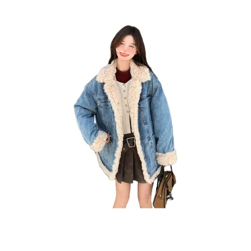 Vintage Cars Бархат Feel Пальто Женские