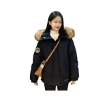 Черный хлопковый пуховик