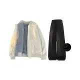 Абрикосовый хлопковый пуховик + черные штаны [с флисовой подкладкой]