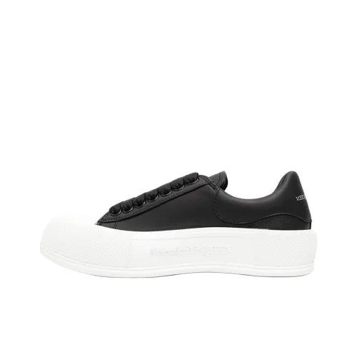 Alexander McQueen Deck Low Топ Стильные Скейтбординги Женские Белые Черные