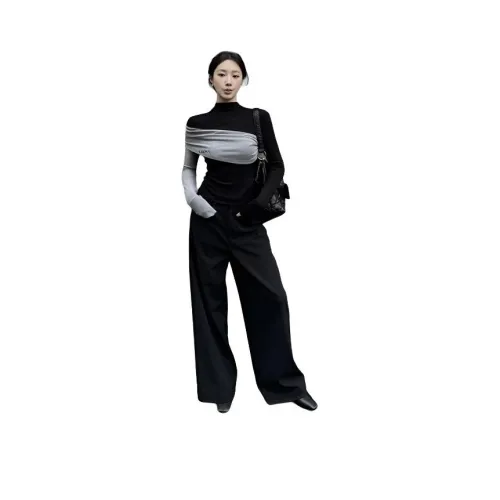 CBDVY Черный и Серый Женские T-рубашки