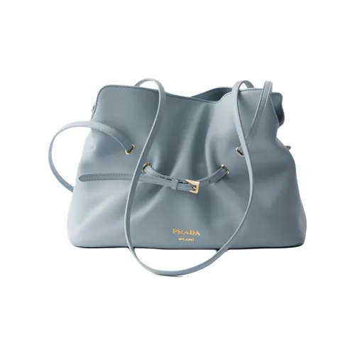 PRADA Сумка через плечо из кожи маленькая женская небесно-голубая