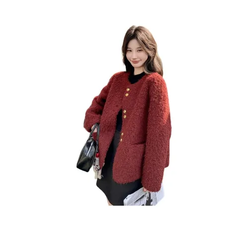 Vintage Cars Бархат Feel Пальто Женские