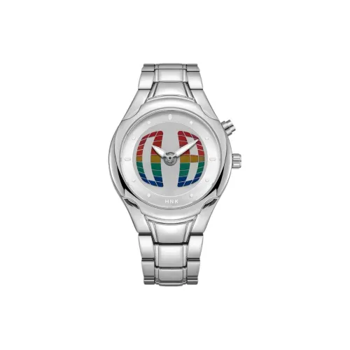 HNK Кварцевый механизм нержавеющая сталь ремешок унисекс белый циферблат