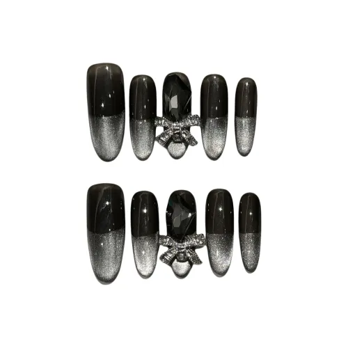 XIAMEIYU Французский Космос Градиентный Кошачий глаз False Nail Овал Длинный 26мм