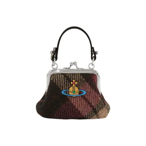 Vivienne Westwood Granny Frame Шерсть Сумка Мини Женская Светлая Клетка