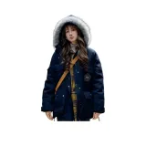 Темно-синий пуховый пиджак