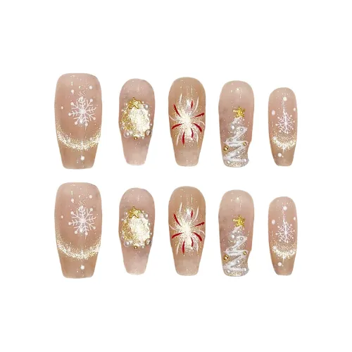 XIAMEIYU Fireworks Атмосфера Ручной Осветляющий False Nail Средний LADDER 25 мм