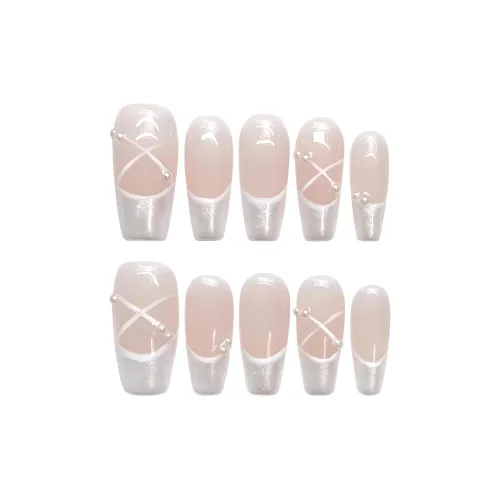 Yun Yue Joe Балетки Французский Aurora Розовый Мягкий Линия False Nail Прямоугольный 30MM
