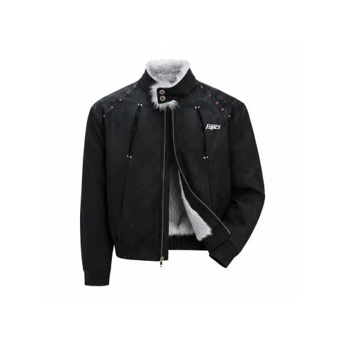 FORCEPULR Черный [С подарками Съемный Металл Логотип] Унисекс Пуховики