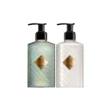 Двухкомпонентный комплект: Сине-зеленый ароматический гель для душа 250 мл + Белый ароматический лосьон для тела 250 мл